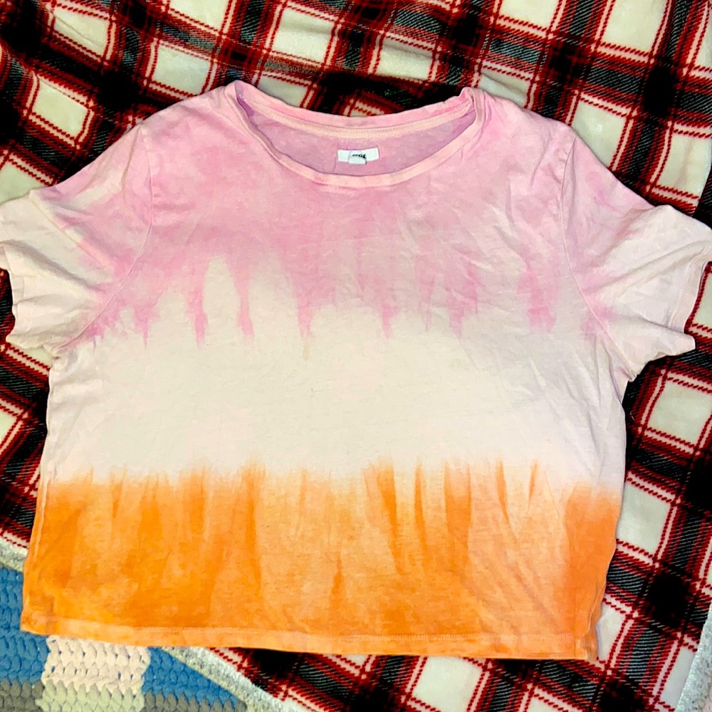 Spring coloured fade, cropped T-shirt